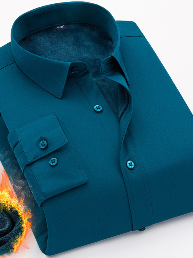  camicia elegante da uomo camicia in pile couverture viola chiaro verde nero blu navy azzurro lavoro all'aperto manica lunga abbigliamento button-down moda business traspirante confortevole