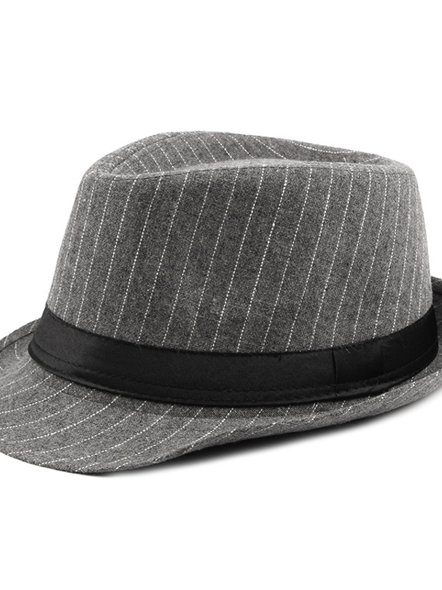  男性用 帽子 バケットハット ストリート 日常着 週末 プリント 縞 携帯用 履き心地よい ファッション ブラック