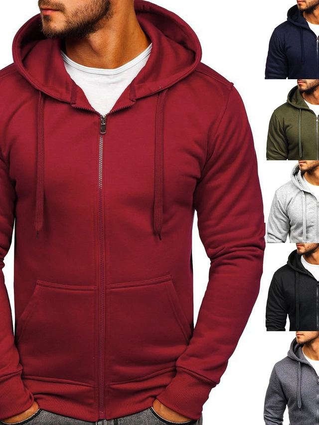 Herren Zip Hoodie Kapuzenjacke Kapuzenshirt mit durchgehendem ...