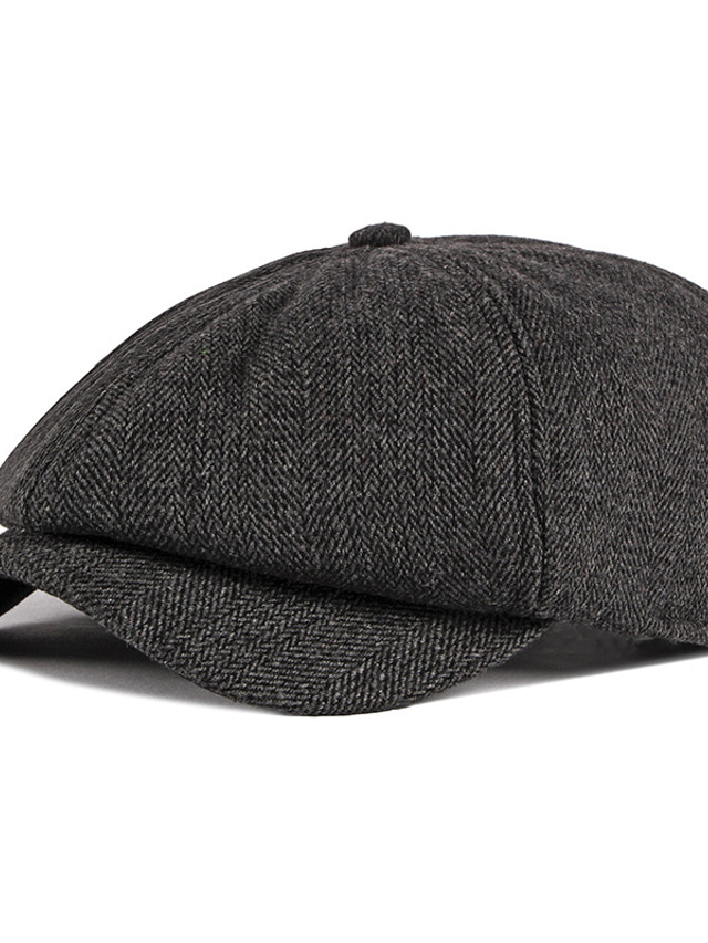  Men's Hat Beret Hat Street Dailywear Weekend Print Stripe Portable Comfort Fashion Black