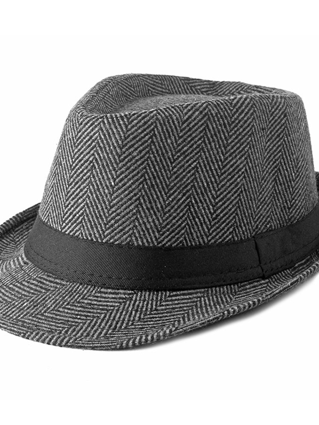  Муж. Шляпа Панама Для улицы На каждый день выходные С принтом Полоса Компактность Комфорт Дышащий Мода Черный