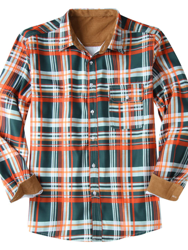  Camisa de lã masculina camisa de flanela camisa de lã xadrez/cheque turndown preto azul casual diário manga longa com botão para baixo roupas quentes vestuário moda streetwear casual outono inverno