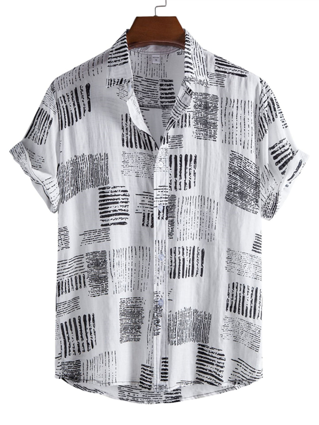 Chemise Homme Maestro Noir Et Blanc – Manches Courtes Boutonnée – Taille L Occasion
