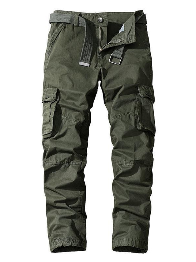  Men's Trousers Work Pants Multi Pocket 6 Pocket Geometry Comfort Breathable Casual Daily Streetwear Cotton Blend Sports Fashion ArmyGreen Black Micro-elastic