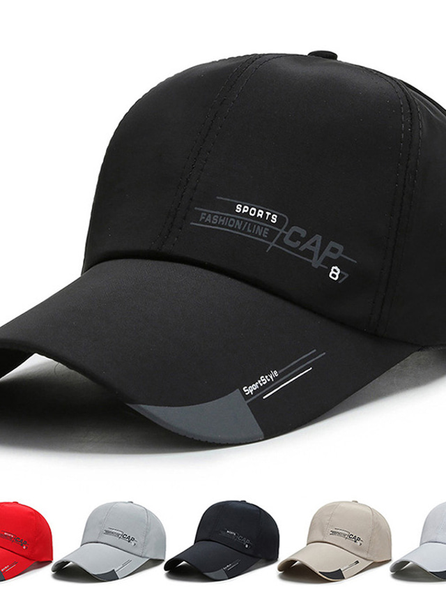  Hat Baseball Cap Men's Red Navy Blue Beige Outdoor Daily Print Letter Portable Breathable