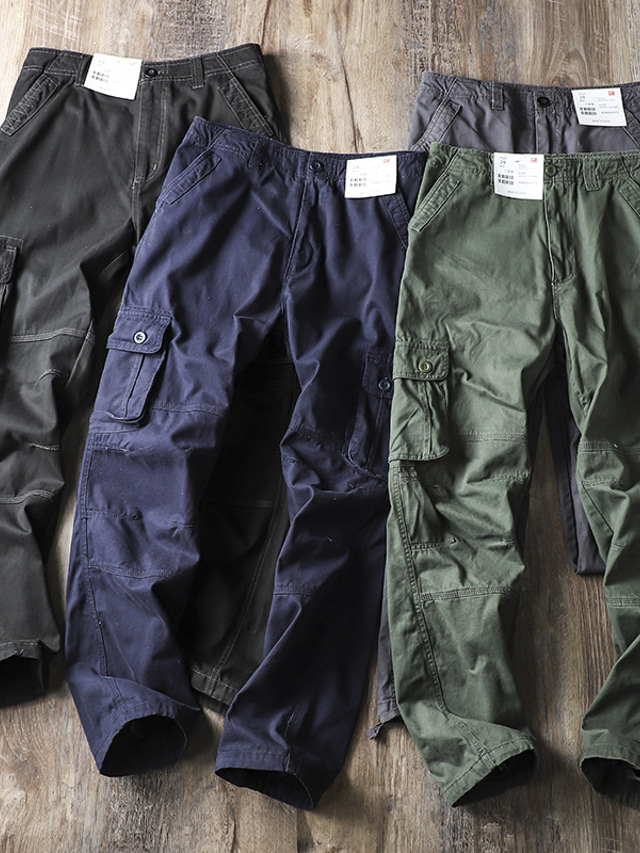 Pantalon Cargo Homme Sport - Multi-poches - Taille 42W - Vert - Coton Robuste - Pour Outdoor Et Quotidien