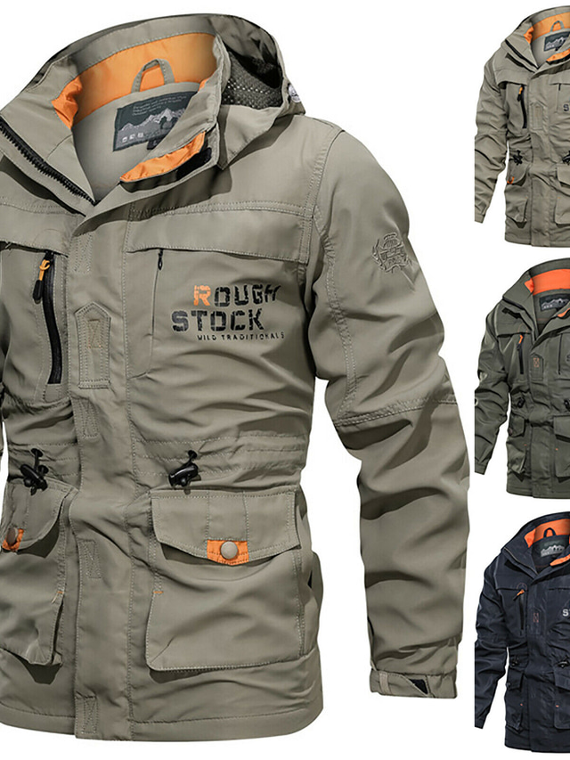 Men's Hoodied Jacket Street Athleisure Daily Fall Spring Coat Holiday