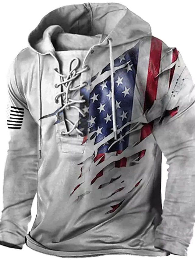  Men's Unisex Pullover Hoodie Sweatshirt Light Green Pink Blue Brown Green Hooded Graphic Prints National Flag Lace up Print Sports & Outdoor Daily Sports 3D Print Streetwear Designer Basic Spring