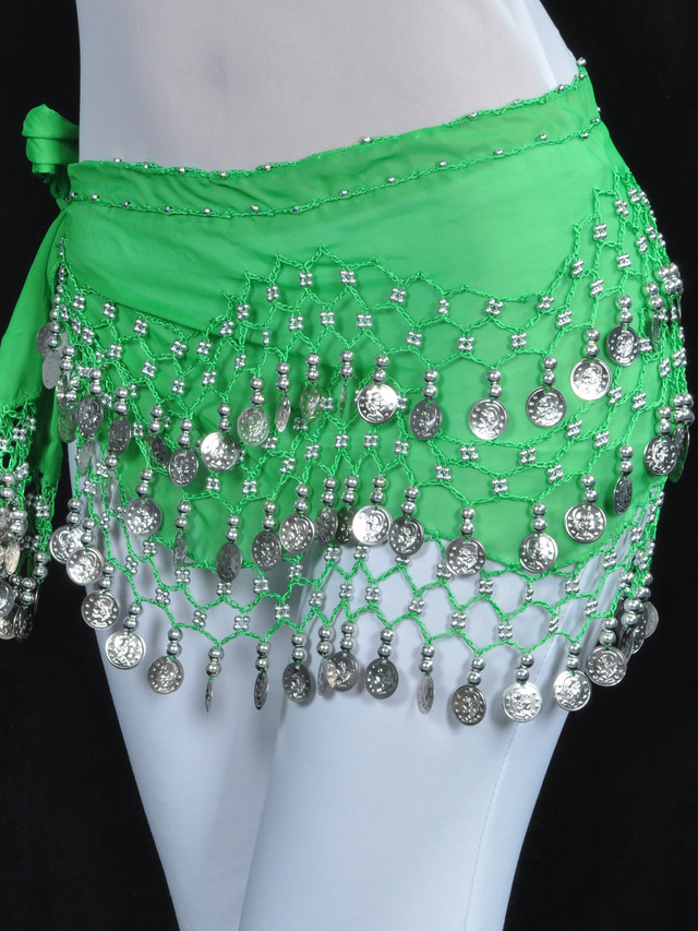  Bauchtanz Hüfttuch Münzen Perlenstickerei Pailletten Damen Ausbildung Chiffon