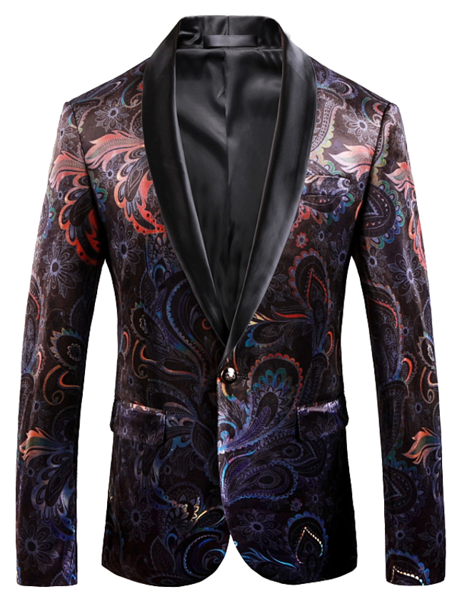 Herren Klassisch Paisley Blazer Sakko Blazer Jacke Standard Weite herren-klassisch-paisley-blazer-sakko-blazer-jacke-standard-weite