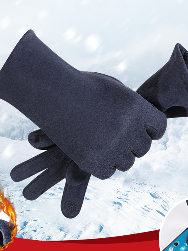 Gants D'hiver Homme Tactiles Thermiques - Coupe-vent, Antidérapants - Pour Course à Pied, Vélo, Ski - Tailles S à XL
