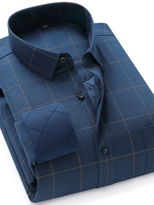  camicia da uomo in pile camicia elegante scozzese tinta unita couverture strada all'aperto manica lunga abbigliamento abbottonato abbigliamento moda business comodo