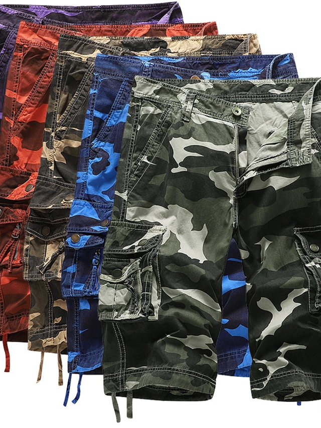 Short Cargo Homme à Carreaux Noir - Coton - Loisirs, été, Plage - Neuf Avec étiquettes