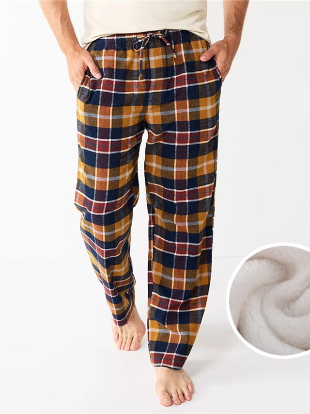 Pantalon Pyjama Garçon Aeslech - Bas De Pyjama Flanelle 100% Coton à Carreaux