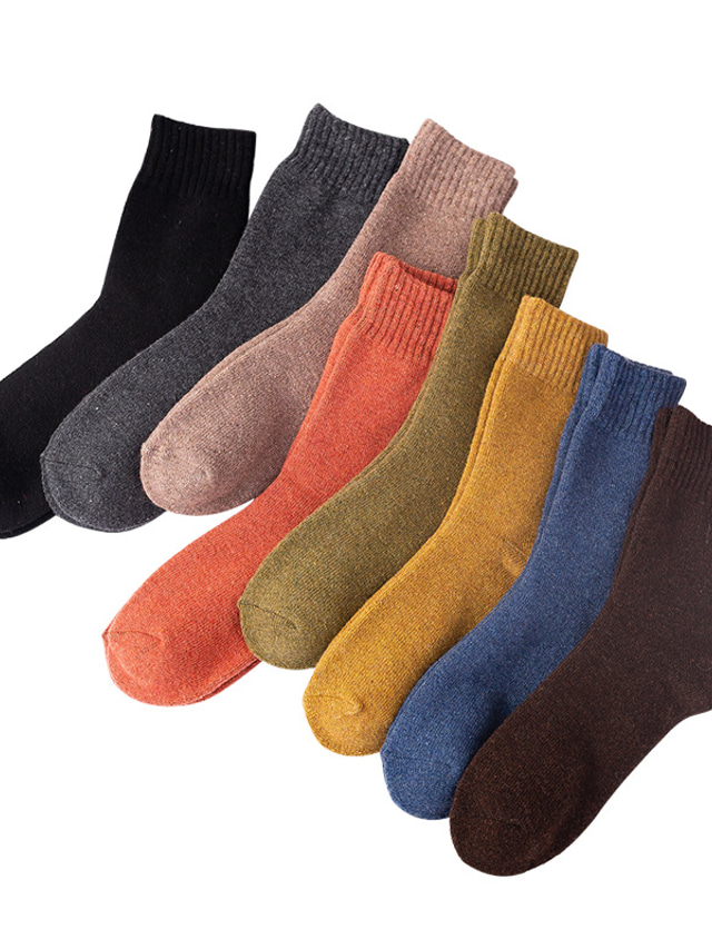  Férfi 3 pár Zokni Gyapjú zokni Túrazokni Alkalmi zoknik Téli zokni Divat Kényelmes Egyszínű Hétköznapi Napi Vastag Tél Fekete Medence