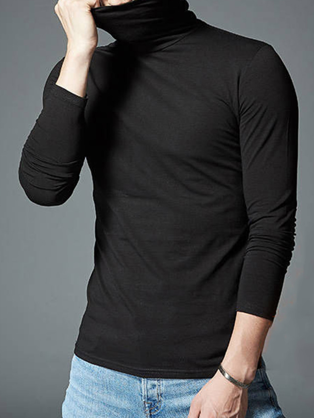  Pánské Tričko Tričko s dlouhým rukávem Bez vzoru Rolák Venkovní Ležérní Oblečení Módní Šik ven Klasické