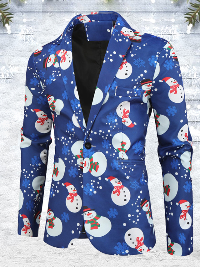  Herre Frakke Aftæpning Lomme Blå Mode Jul Efterår vinter