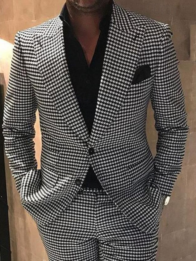 Danillo Black Ivory Houndstooth 2 Piece Pant Suit