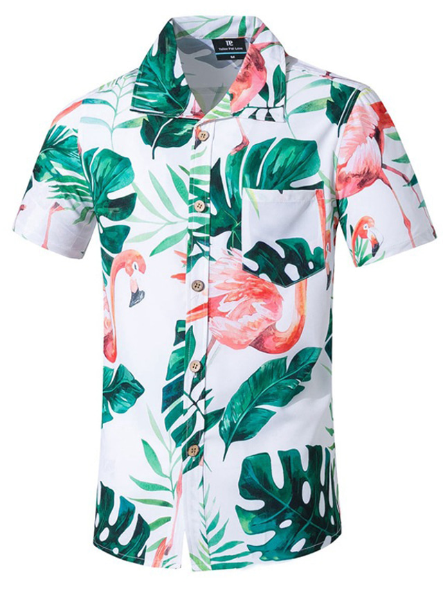 Chemise hawaïenne décontractée boutonnée à manches courtes