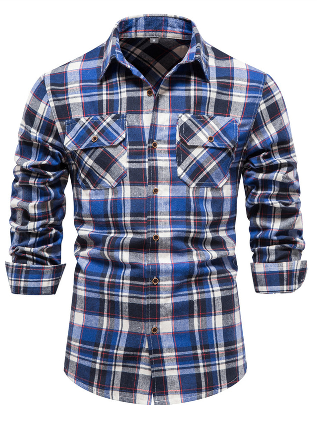  pánská košile pruhovaná turndown klasický límeček denní nošení topy s dlouhým rukávem na zapínání hip hop pláž černá / bílá / podzim