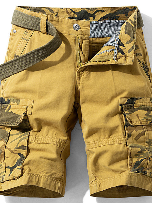  Homme Short Cargo Short Shorts de Randonnée 6 poches Imprimer Camouflage Confort Extérieur du quotidien Sortie Mélange de Coton Mode Vêtement de rue Bleu Orange