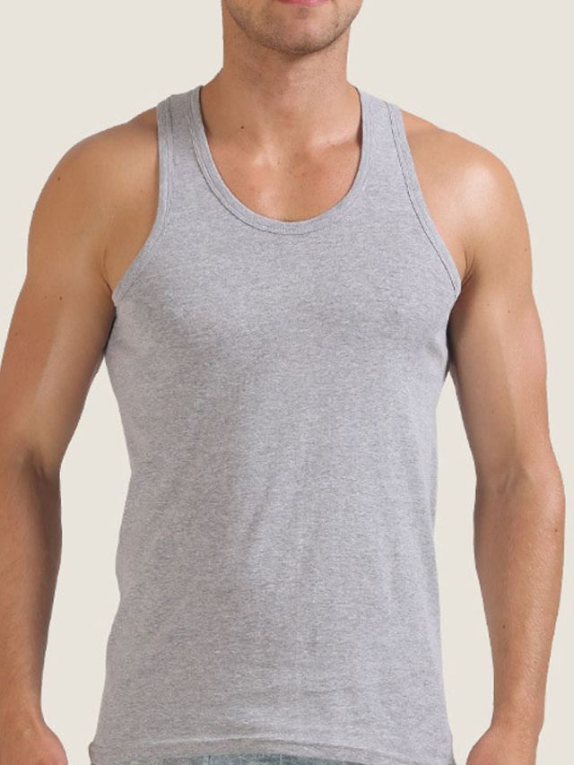  Bărbați Bluză Sub Cămașă Cămașă fără mâneci Cămașă Wifebeater Simplu Crewneck sportiv Interior Fără manșon Îmbrăcăminte Modă Șic Stradă Contemporan modern
