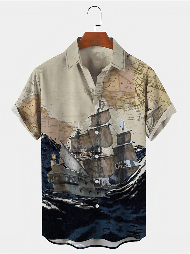 Loud Hawaiian Shirt For Men - Guitars & Musicians Print, Rayon, Summer & Stag Party Style