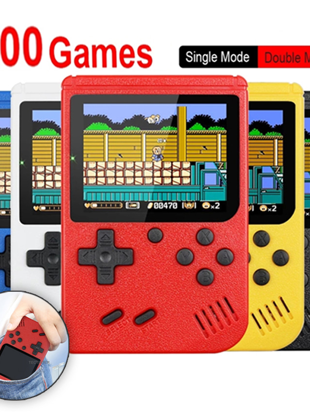  Портативная мини портативная игровая консоль в стиле ретро, 8-битный 3,0-дюймовый цветной ЖК-дисплей для мальчиков и девочек, игровой плеер, встроенный 400 игр