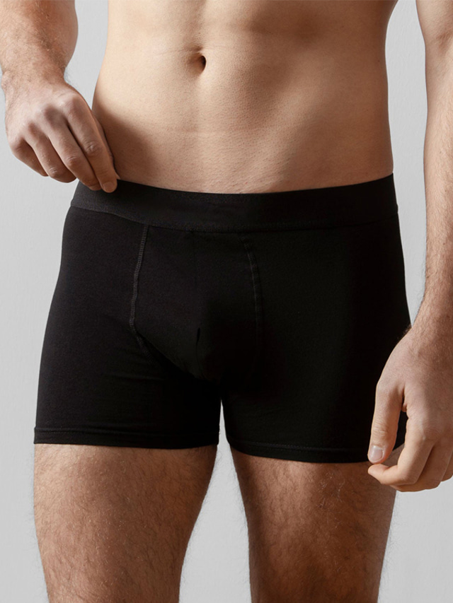  Men's 5 Pack Boxer Briefs Basic Panties Boxers Underwear Breathable Soft Pure Color Mid Waist Black Red