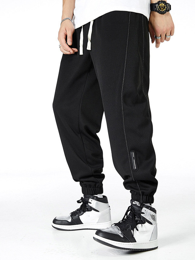  Homme Joggings Pantalon Jogger Pantalon Poche Cordon Taille elastique Plein Confort Des sports Sport extérieur Casual Vacances à la mode Style classique Noir Grise Micro-élastique