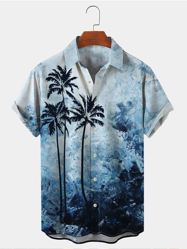 Chemise Boutonnée Hawaïenne À Manches Courtes Pour Hommes T-Shirt