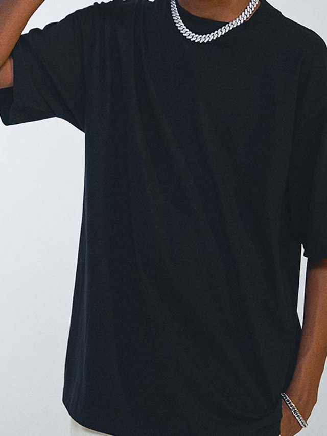  Bărbați Tricou Tricouri Cămașă supradimensionată Simplu Mată Stil Nautic Stradă Sport Manșon scurt Îmbrăcăminte Bumbac Modă Casual Supradimensionat Comfortabil