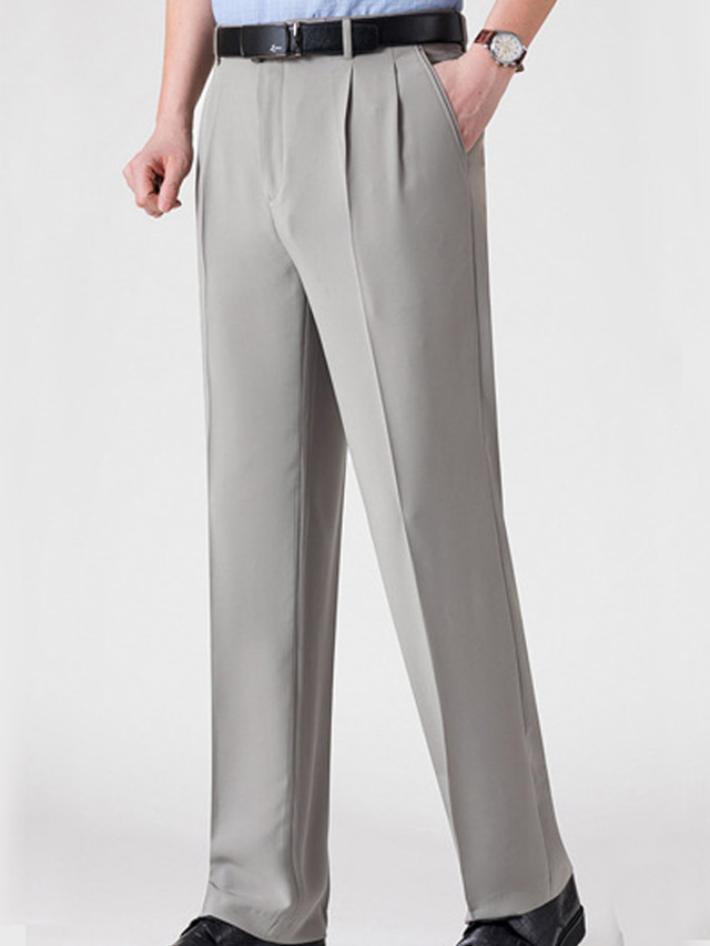 Pantalon De Costume Coton Pour Homme - Coupe Droite Décontractée - Polyvalent Bureau Ou Détente