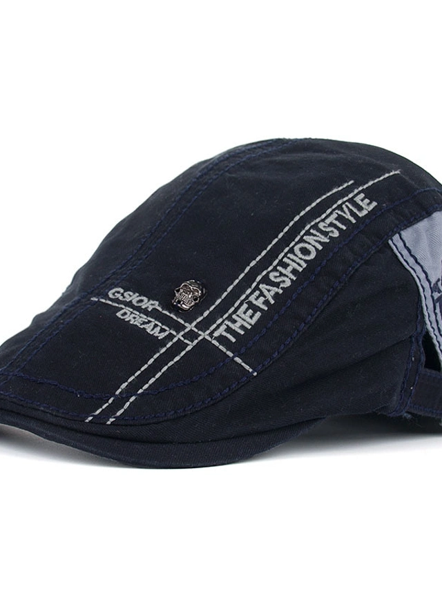 Casquette Plate Style Gavroche Gatsby - Coton Denim Rétro Décontracté - Taille Unique 56-58 Cm - Vintage Années 2020