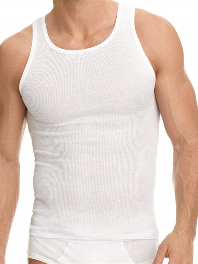  Bărbați Bluză Sub Cămașă Cămașă fără mâneci Cămașă Wifebeater Simplu În U Sporturi & Exterior sportiv Fără manșon Îmbrăcăminte Modă Șic Stradă