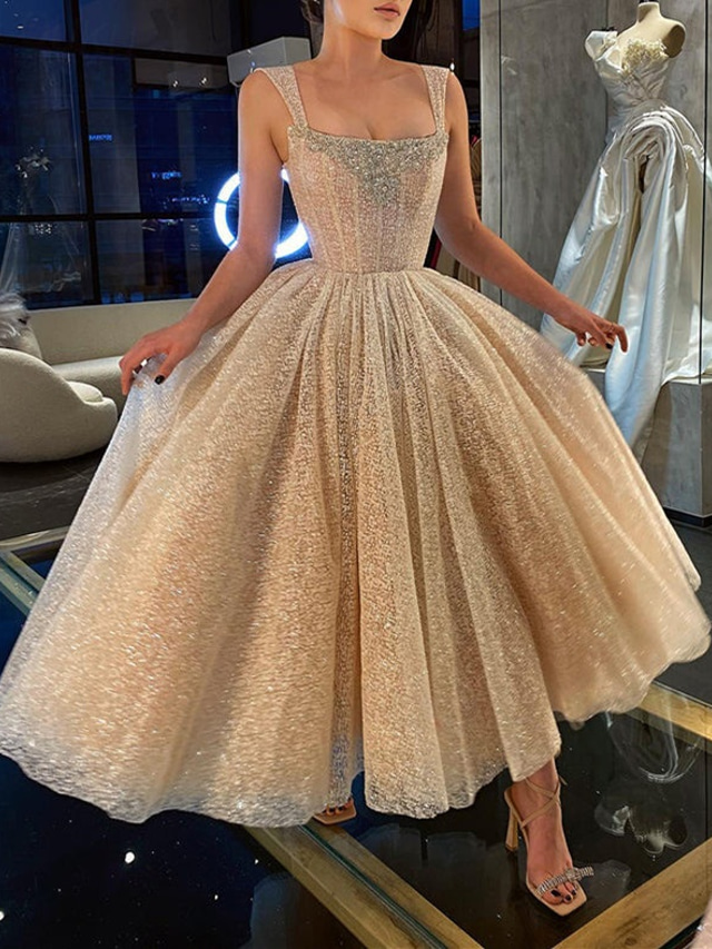  TS Ball Gown Prom Dresses Corsets Dress Wedding Guest Graduation Ankle Length Sleeveless Spaghetti Strap Tulle with Sequin 2024