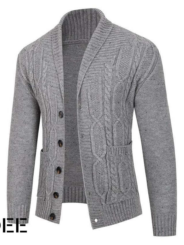 Pull Cardigan Homme – Longue Ligne – Maille Ouverte Volumineuse – Col – Poche – Neuf Sans étiquette