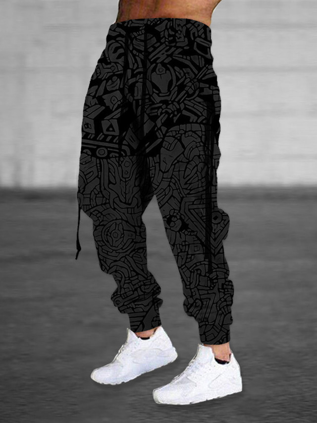  Męskie Spodnie dresowe Uprawiający jogging Spodnie Ściągana na sznurek Elastyczny pas Druk 3D Wzory graficzne Komfort Sporty na świeżym powietrzu Codzienny Mieszanka bawełny Moda miejska Designerskie