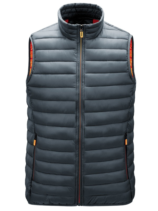  Colete leve masculino com gola curta 2022 outono inverno meia-idade juventude colete tamanho grande colete jaqueta