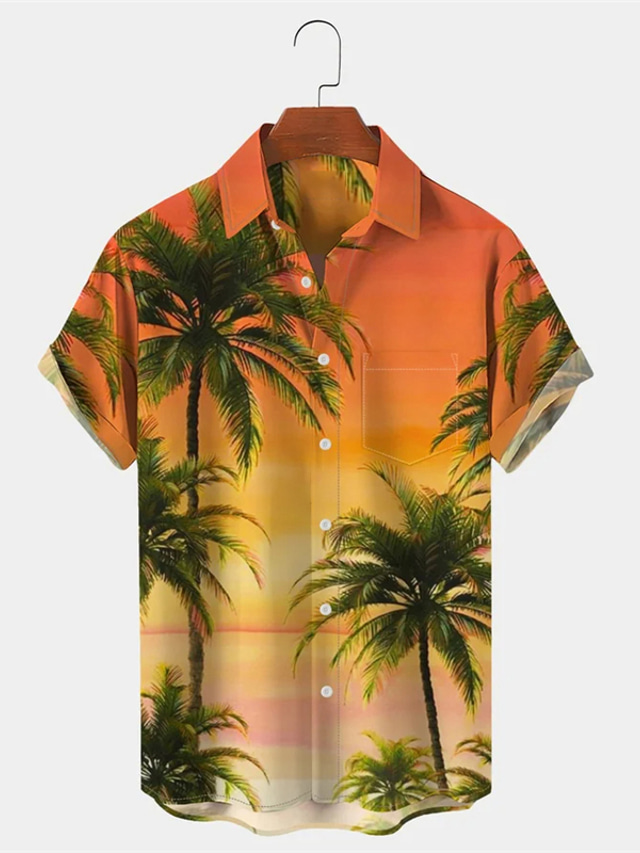 Chemise boutonnée Volcom beige marron palmier tropical hawaïen ... - eBay