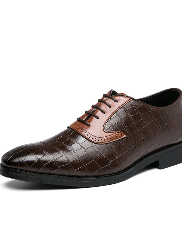  Men's Loafers & Slip-Ons Leather Loafers Business Casual Daily Walking Shoes PU Warm Booties / Ankle Boots Dark Brown Black Fall Spring