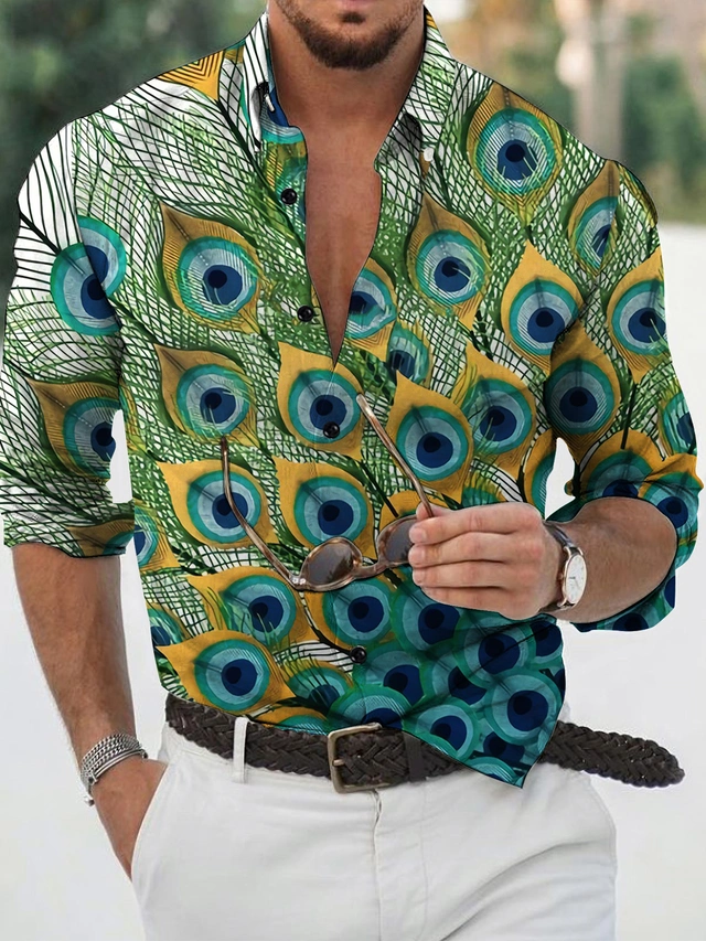DESIGN - Kastiges Oversize-Hemd in Weiß mit All-over-Print und Reverskragen DESIGN - Kastiges Oversize-Hemd in Weiß mit All-over-Print und Reverskragen