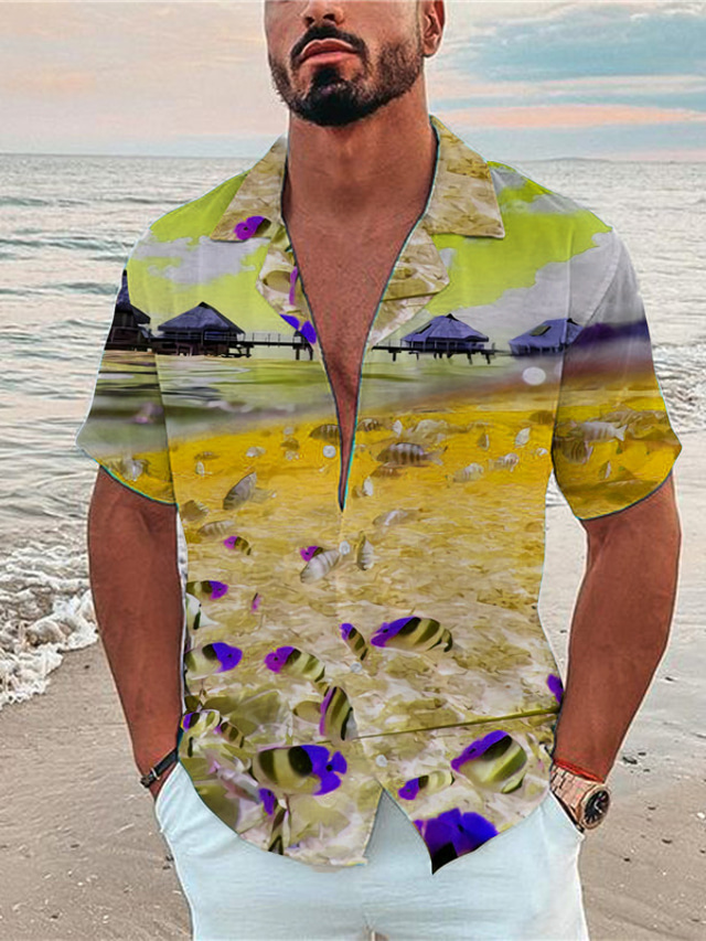 Homme Chemise Chemise Aloha Chemisette Chemise d'été Floral Imprimés
