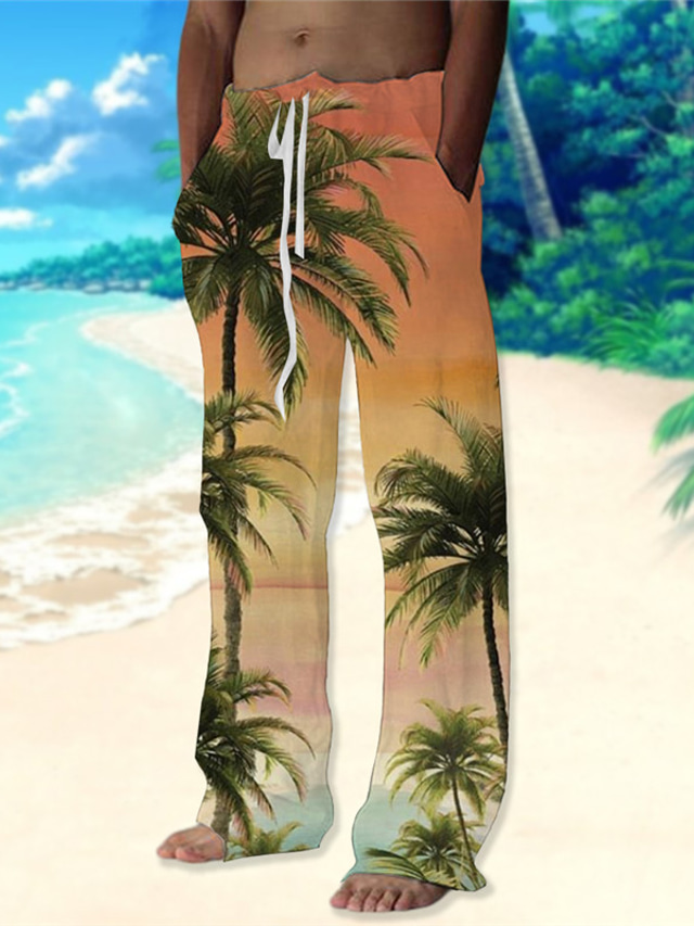 Short Homme Décontracté Printemps-Été - Pantacourt Hawaii Lâche Avec Imprimé Vacances
