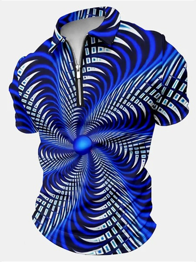 Purple Psychedelic Optical illusion Men's Golf Shirts