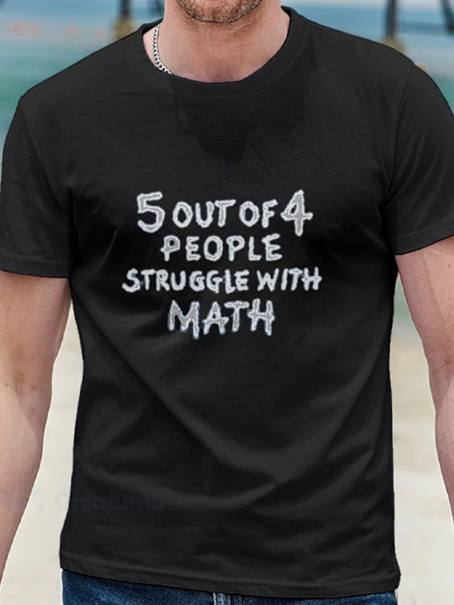  Voor heren Grote maten Groot lang T-shirt T-shirts Ronde hals Zwart Korte Mouw Buiten Uitgaan Afdrukken Brief Kleding Katoenmix Streetwear Stijlvol Casual