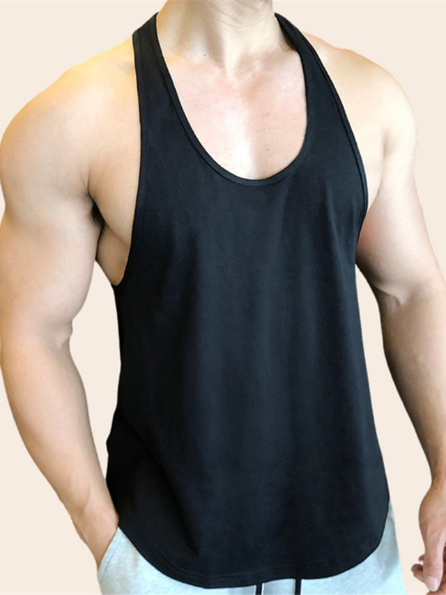  Homme Débardeur Top Maillot de Corps T-shirt sans manches Plein Col Ras du Cou Extérieur Sortie Sans Manches Vêtement Tenue Mode Design Muscle