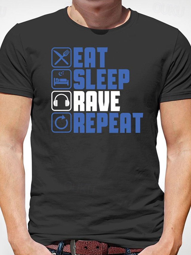  Bărbați Mărime Plus Mare înalt Tricou Tricouri Crewneck Negru Mânecă scurtă În aer liber Ieșire Imprimeu Scrisă Îmbrăcăminte Amestec Bumbac Șic Stradă Stilat Casual