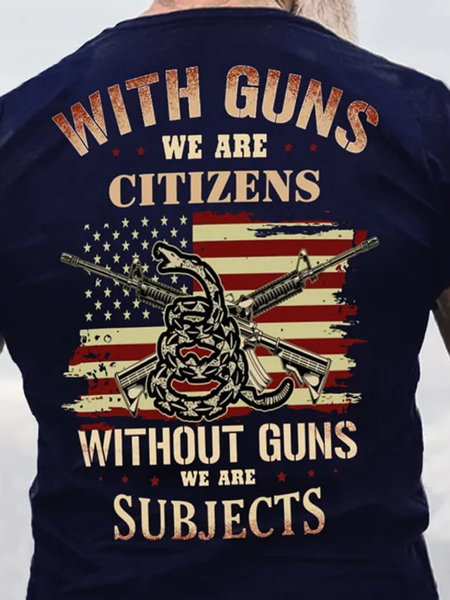  Veterans Day Men's Patriot Patriotic Veteran Flag Letter Graphic Prints T shirt Graphic Tee Cotton Short Sleeves Graphic Shirt Black Navy Blue Dark Gray Comfortable Tee Street Vacation Fashion