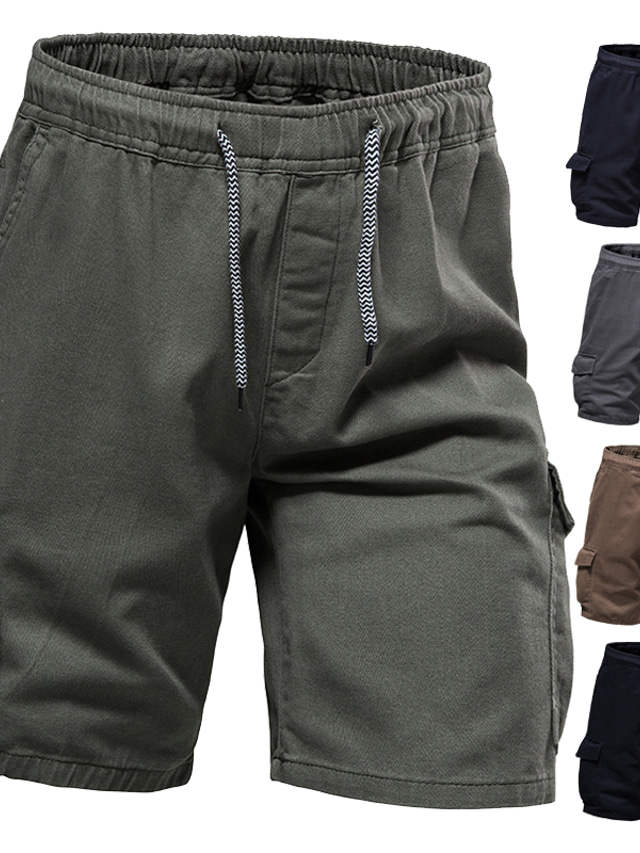  Hombre Pantalón Corto Cargo Pantalones cortos de verano pantalones cortos de trabajo Bolsillo Multi bolsillo Alto aumento Color sólido Listo para vestir Al Aire Libre Medio corto Exterior Casual